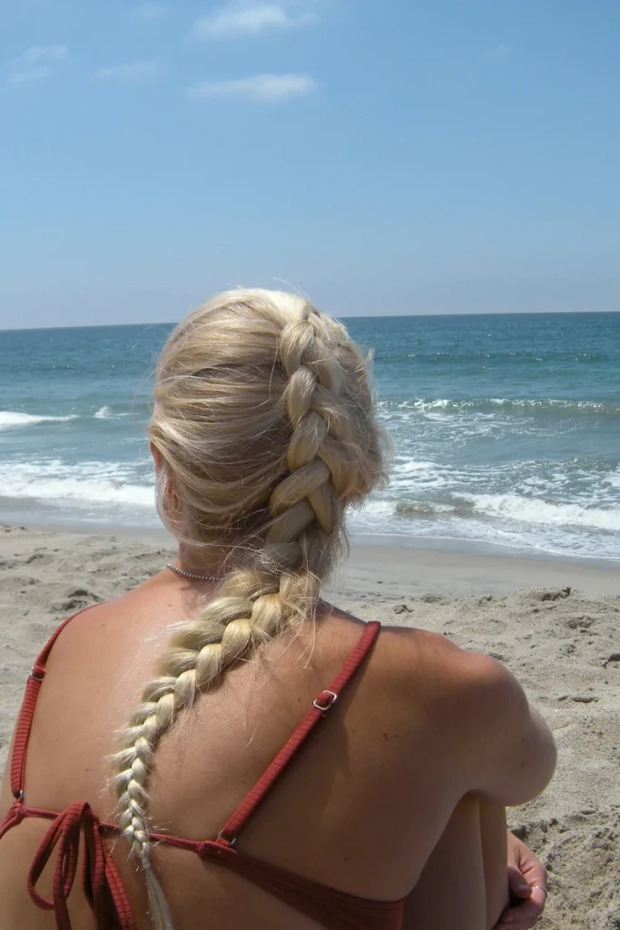 Classic French braid worked from the crown down the back of the head
