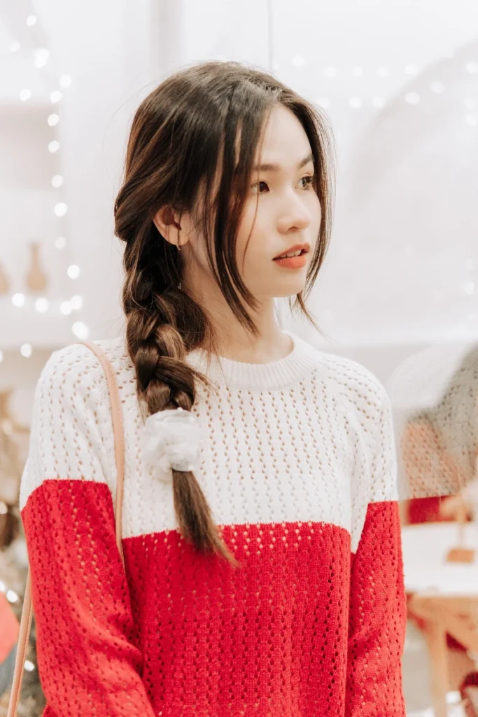 Woman with a braided hairstyle